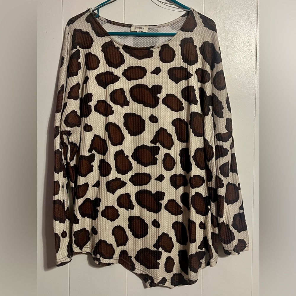 Animal print long sleeve shirt